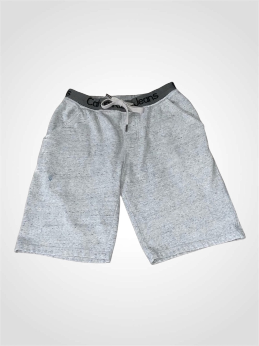 Calvin Klein Gray Heavy Cotton Blend Shorts Drawstring Waistband Pockets